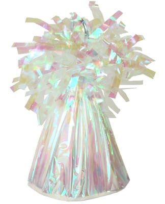 Iridescent Star Balloon Weight – Ballongewicht In Sternform, Weiß Schimmernd, Ca. 170 G, 9 Cm, Für Partys & Dekoration